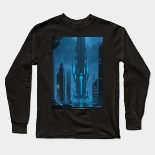 Cyber Building in a Future City Long Sleeve T-Shirt